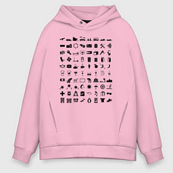 Толстовка оверсайз мужская Путешественник вне рамок81, цвет: светло-розовый