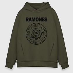 Толстовка оверсайз мужская RAMONES, цвет: хаки