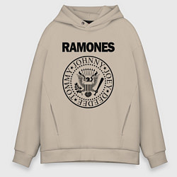 Толстовка оверсайз мужская RAMONES, цвет: миндальный