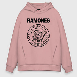 Толстовка оверсайз мужская RAMONES, цвет: пыльно-розовый