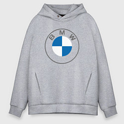 Толстовка оверсайз мужская BMW LOGO 2020, цвет: меланж