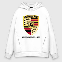 Толстовка оверсайз мужская PORSCHE, цвет: белый