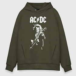 Толстовка оверсайз мужская ACDC, цвет: хаки