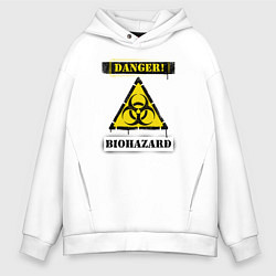 Толстовка оверсайз мужская Biohazard, цвет: белый