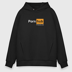 Толстовка оверсайз мужская PornHub premium, цвет: черный