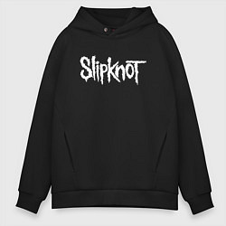 Толстовка оверсайз мужская SLIPKNOT НА СПИНЕ, цвет: черный