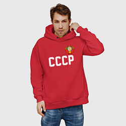Толстовка оверсайз мужская СССР, цвет: красный — фото 2