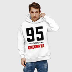 Толстовка оверсайз мужская 95 Chechnya, цвет: белый — фото 2