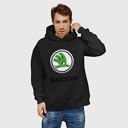 Толстовка оверсайз мужская SKODA, цвет: черный — фото 2