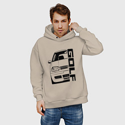 Толстовка оверсайз мужская Volkswagen Golf Z, цвет: миндальный — фото 2