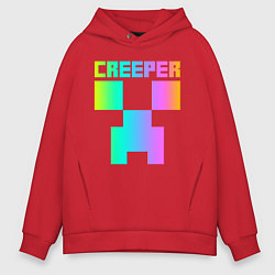 Толстовка оверсайз мужская MINECRAFT CREEPER, цвет: красный