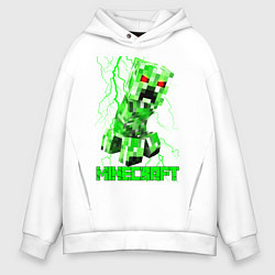 Толстовка оверсайз мужская MINECRAFT CREEPER, цвет: белый