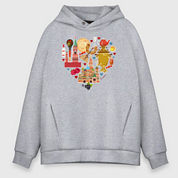 Толстовка оверсайз мужская LOVE RUSSIA, цвет: меланж