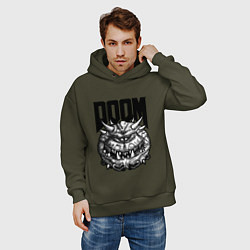 Толстовка оверсайз мужская КАКОДЕМОН DOOM Z, цвет: хаки — фото 2