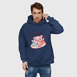 Толстовка оверсайз мужская Скоро кушать?, цвет: тёмно-синий — фото 2