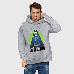 Толстовка оверсайз мужская Trust me, i'm doctor who, цвет: меланж — фото 2