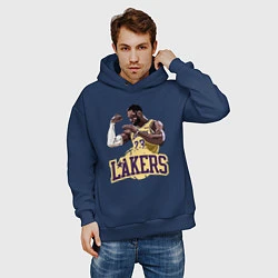 Толстовка оверсайз мужская LeBron - Lakers, цвет: тёмно-синий — фото 2
