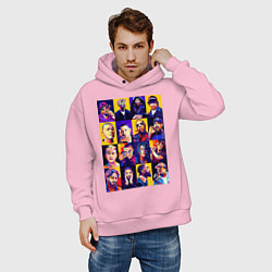 Толстовка оверсайз мужская Легенды Рэпа, цвет: светло-розовый — фото 2