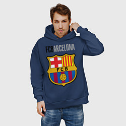 Толстовка оверсайз мужская Barcelona FC, цвет: тёмно-синий — фото 2