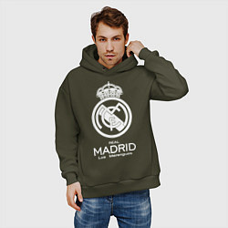 Толстовка оверсайз мужская Real Madrid FC, цвет: хаки — фото 2