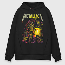 Толстовка оверсайз мужская Metallica - скелет со свечой, цвет: черный
