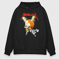 Мужское худи оверсайз Metallica - оранжевый череп
