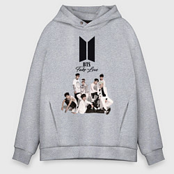Толстовка оверсайз мужская BTS, цвет: меланж