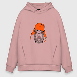 Толстовка оверсайз мужская Родина Россия, цвет: пыльно-розовый