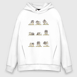 Толстовка оверсайз мужская ЙОГА ОТ ИНОСКЕ, цвет: белый