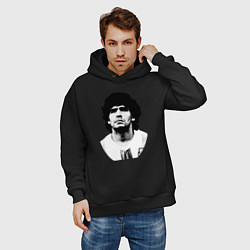 Толстовка оверсайз мужская Диего Марадона, цвет: черный — фото 2