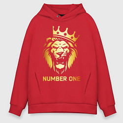 Толстовка оверсайз мужская ЗОЛОТОЙ ЛЕВ, цвет: красный