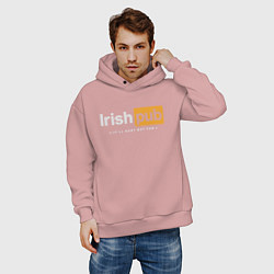 Толстовка оверсайз мужская Irish Pub, цвет: пыльно-розовый — фото 2