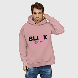 Толстовка оверсайз мужская BLACKPINK, цвет: пыльно-розовый — фото 2