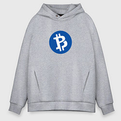 Толстовка оверсайз мужская Bitcoin, цвет: меланж