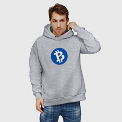Толстовка оверсайз мужская Bitcoin, цвет: меланж — фото 2