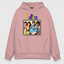 Толстовка оверсайз мужская The Beatles, цвет: пыльно-розовый