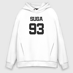 Толстовка оверсайз мужская BTS - Suga 93, цвет: белый