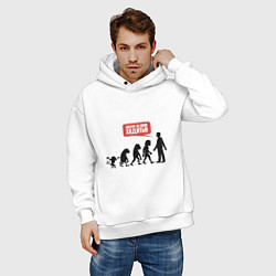 Толстовка оверсайз мужская Хватит за мной ходить, цвет: белый — фото 2