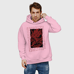 Толстовка оверсайз мужская Cyberpunk 2077 SAMURAI, цвет: светло-розовый — фото 2