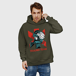 Толстовка оверсайз мужская TRAUMA TEAM Cyberpunk 2077, цвет: хаки — фото 2