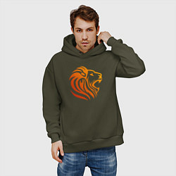 Толстовка оверсайз мужская HEAD LION, цвет: хаки — фото 2