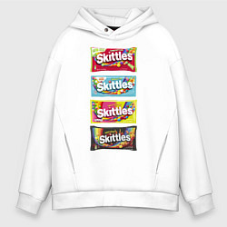 Толстовка оверсайз мужская Skittles Разнообразие, цвет: белый
