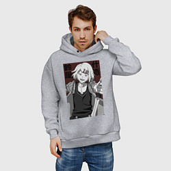 Толстовка оверсайз мужская Джузо Сузуя, цвет: меланж — фото 2
