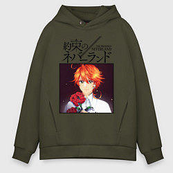 Толстовка оверсайз мужская The Promised Neverland Emma Z, цвет: хаки