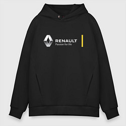 Толстовка оверсайз мужская Renault Passion for life, цвет: черный
