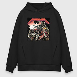Толстовка оверсайз мужская METALLICA HARD ROCK, цвет: черный