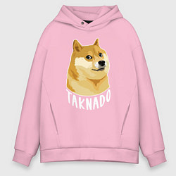 Толстовка оверсайз мужская ПЕС МЕМTAKNADO, цвет: светло-розовый