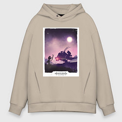 Толстовка оверсайз мужская Horizon fight, цвет: миндальный