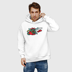 Толстовка оверсайз мужская На скейте в бесконечность, цвет: белый — фото 2