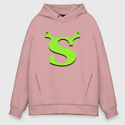 Толстовка оверсайз мужская Shrek: Logo S, цвет: пыльно-розовый